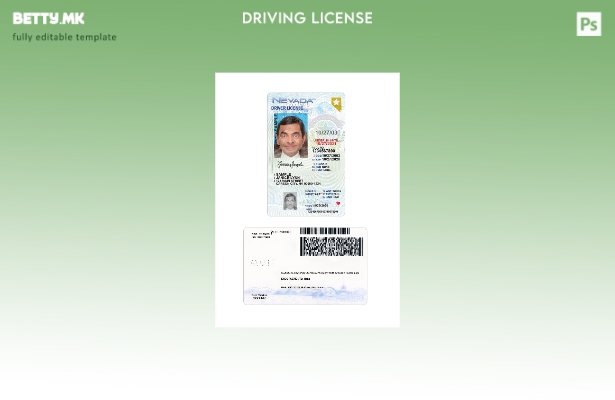 модерен стил САД Невада под шаблон за возачка дозвола